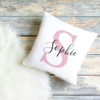 Nombre personalizado moderno Monograma rosa