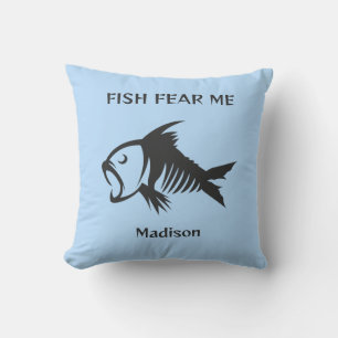 Cojín De Exterior Nombre personalizado y pescado de texto