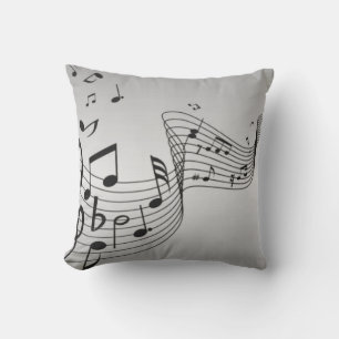 Cojín De Exterior Notas musicales en plata