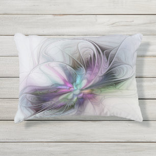 Cojín De Exterior Nueva vida, colorida fantasía abstracta de arte f