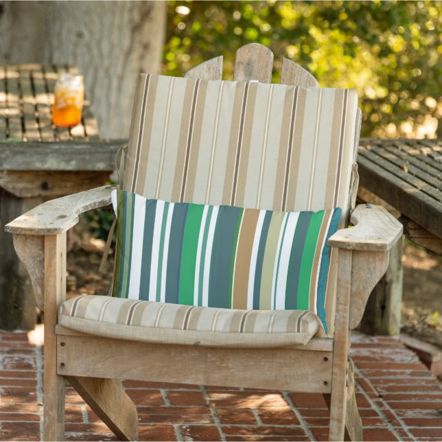 Cojín De Exterior Nuevas franjas de temporada modernas (Silla)