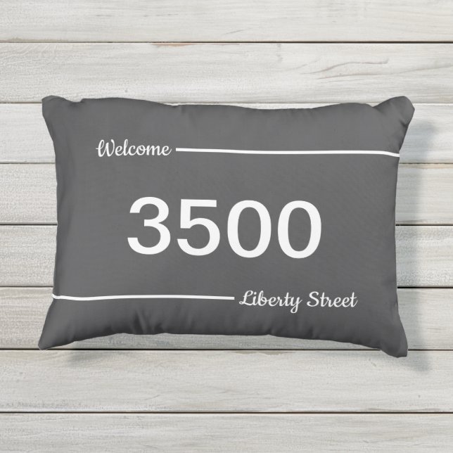 Cojín De Exterior Número de la casa de direcciones simple de la call (Reverso)