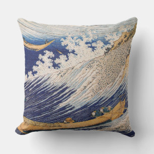 Cojín De Exterior Olas del Océano de Hokusai Barcos Marítimos