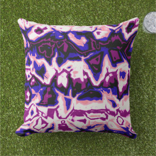 Cojín De Exterior Orgulloso de rayas jaspeadas funky boho retro flui
