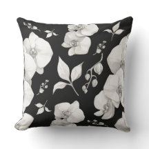 Orquídea blanca acuarela sobre negro |