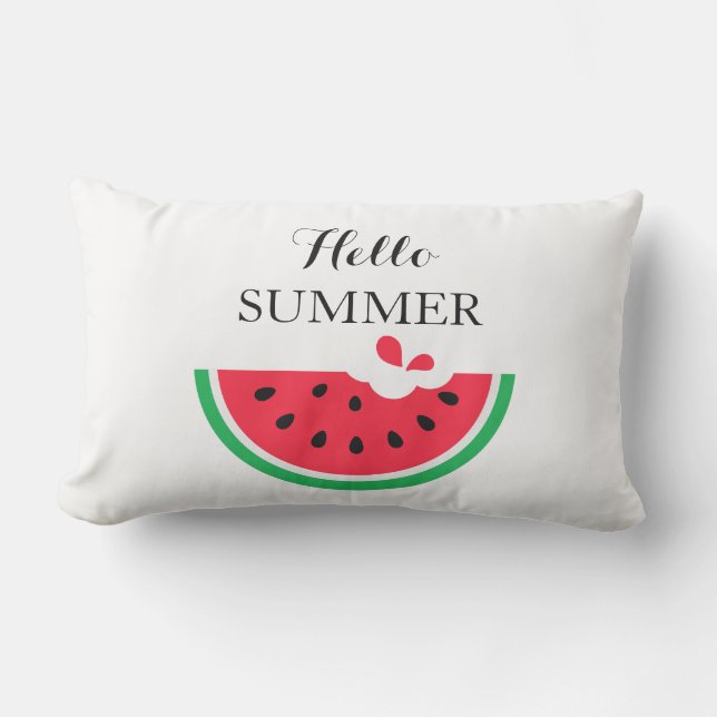 Cojín De Exterior Outdoor Throw Pillow-Hello Summer  (Anverso)