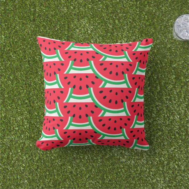 Cojín De Exterior Outdoor Watermelon Throw Pillow (Césped)