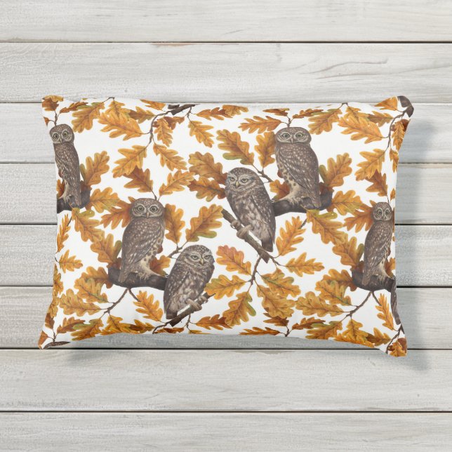 Cojín De Exterior Ovejas otoñales sobre algodón blanco (Reverso)