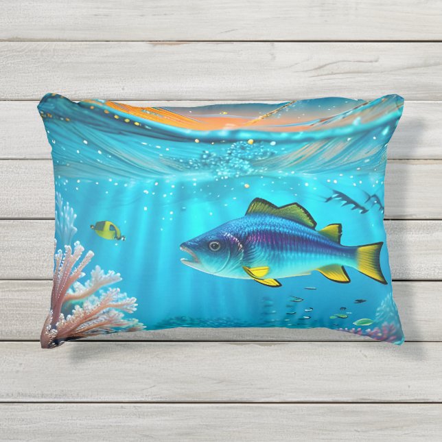 Cojín De Exterior Paisaje submarino dos (Anverso)