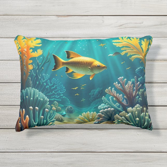Cojín De Exterior Paisaje submarino tres (Anverso)