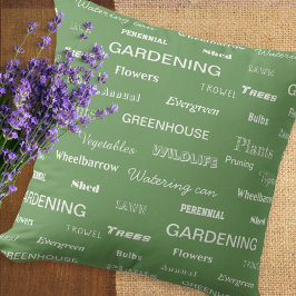 Cojín De Exterior Palabras de jardinería estampadas en el jardín tem