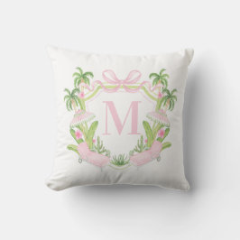 Cojín De Exterior Palm Beach Pink Loungers Monogram Crest