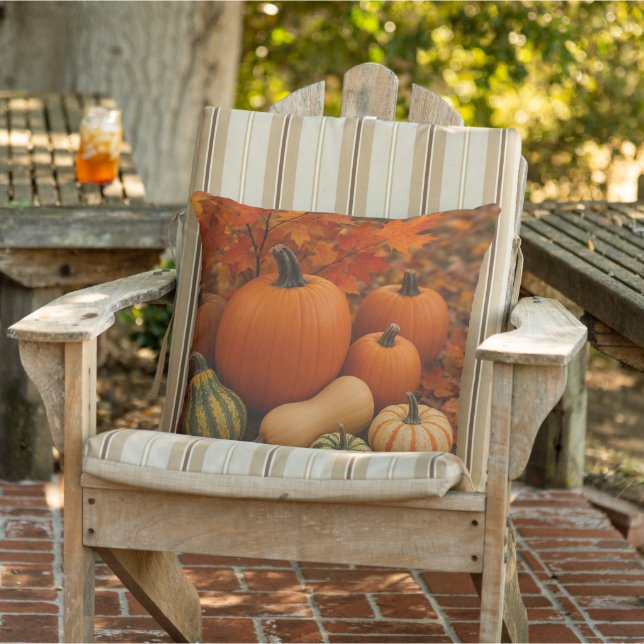 Cojín De Exterior Parche de Calabaza Otoño Acogedor (Silla)