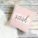 Cojín De Exterior Pastel Pink Hello Y You Name Moderno<br><div class="desc">Pastel Pink Hello Y You Name Moderno</div>