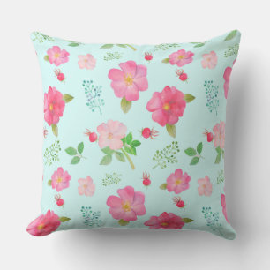 Cojín De Exterior Patio Pillow Hermosa cadera Rosa de rosas salvajes