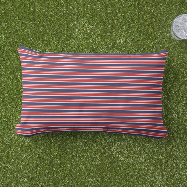 Cojín De Exterior Patriotic Stripes Outdoor Pillow (Césped)