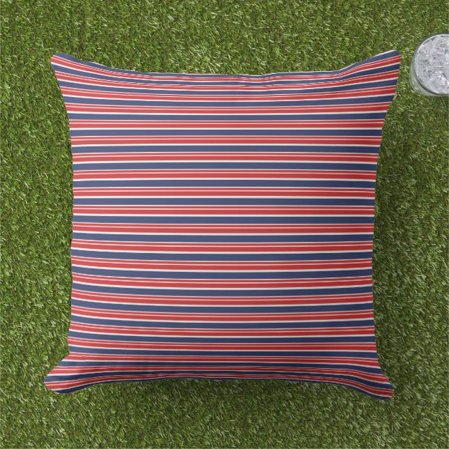 Cojín De Exterior Patriotic Stripes Outdoor Pillow (Césped)