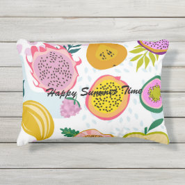 Cojín De Exterior Patrón adorable de frutos y guión de texto lindo