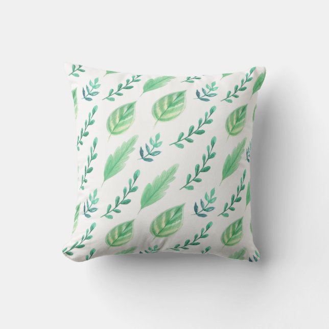 Cojín De Exterior Patrón de acuarela de palma tropical (Anverso)