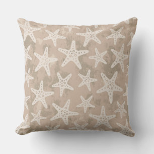 Cojín De Exterior Patrón de Estrella de Mar Arena Beige