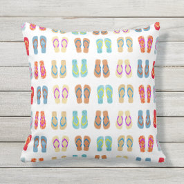 Cojín De Exterior Patrón de Flip Flops de playa costera