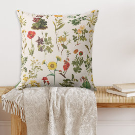 Cojín De Exterior Patrón de flores silvestres de época