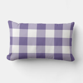 Cojín De Exterior Patrón de Gingham púrpura ultra violeta verificado