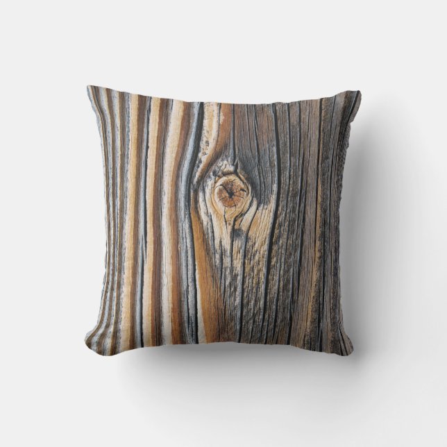 Cojín De Exterior Patrón de grano de madera de Guay (Anverso)