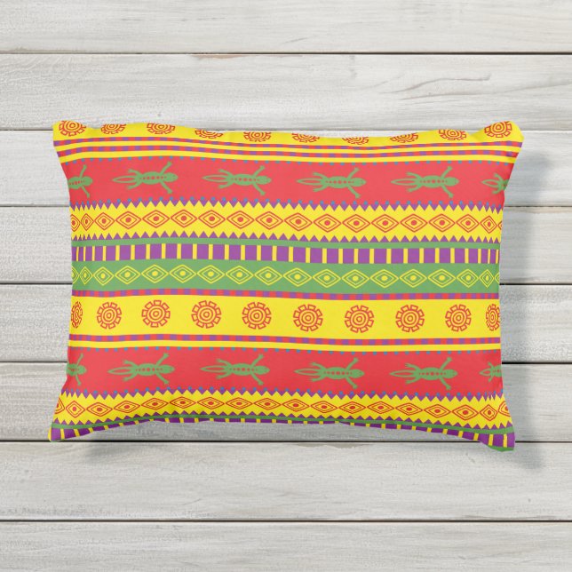 Cojín De Exterior Patrón de lagarto mexicano (Reverso)