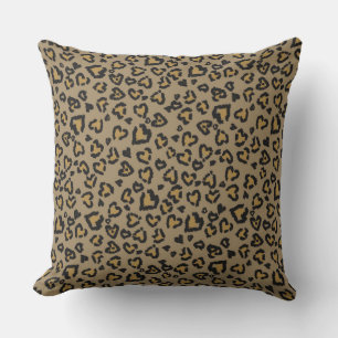 Cojín De Exterior Patrón de leopardo con corazón en colores naturale