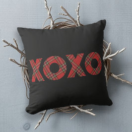 Cojín De Exterior Patrón de Navidades tartán rojo