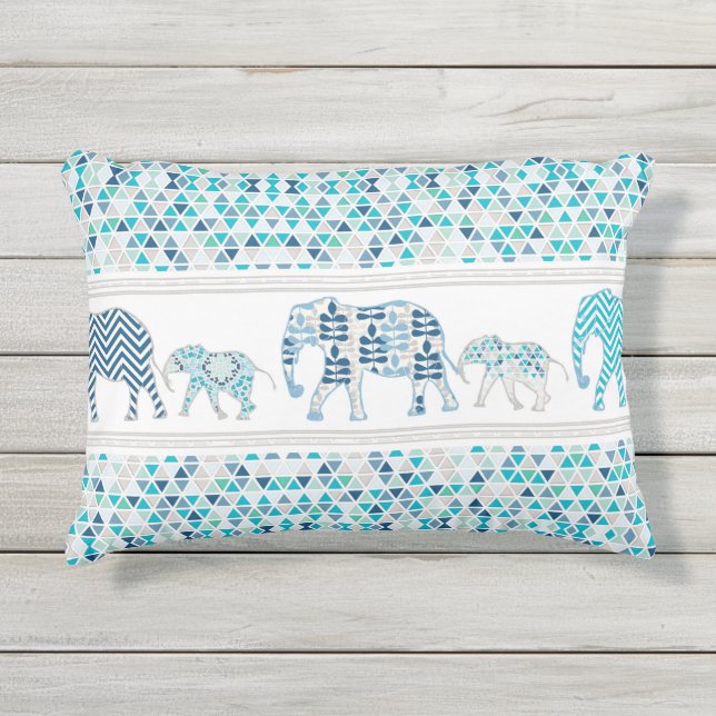 Cojín De Exterior Patrón de vidrio geométrico moderno de la playa de (Anverso)