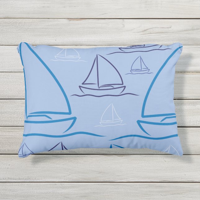 Cojín De Exterior Patrón de yate (Anverso)