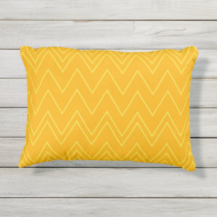 Cojín De Exterior Patrón de zigzag amarillo, fresco, moderno, modern