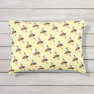 Cojín De Exterior Patrón divertido de Cute Honey Bee
