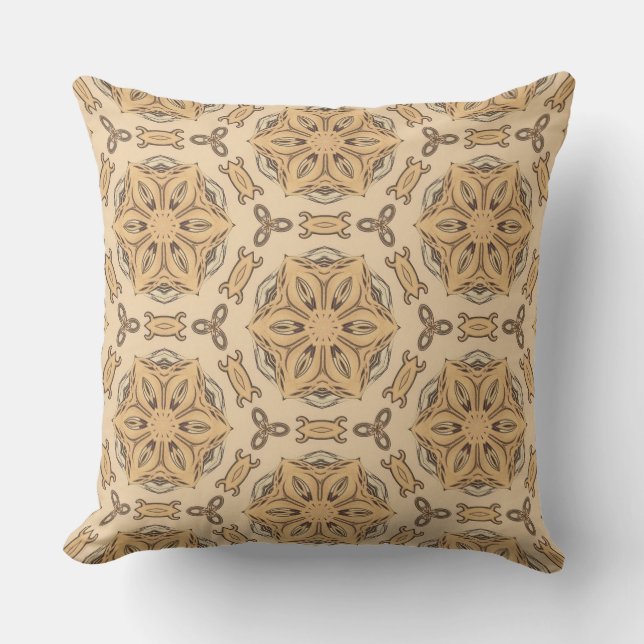 Cojín De Exterior Patrón floral de Art Nouveau geométrico (Anverso)