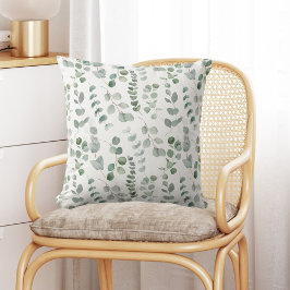 Cojín De Exterior Patrón floral de color de agua Eucalyptus al aire 