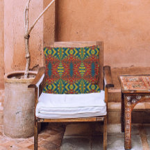 Patrón geométrico color turquesa rojo oscuro Guay