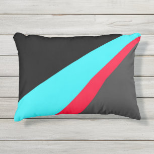 Cojín De Exterior Patrón gris rojo azul negro