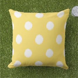 Cojín De Exterior Patrón moderno de puntos de ikat amarillo