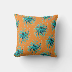 Cojín De Exterior Patrón Swirl - Verde azulado Naranja Azul Verde Am