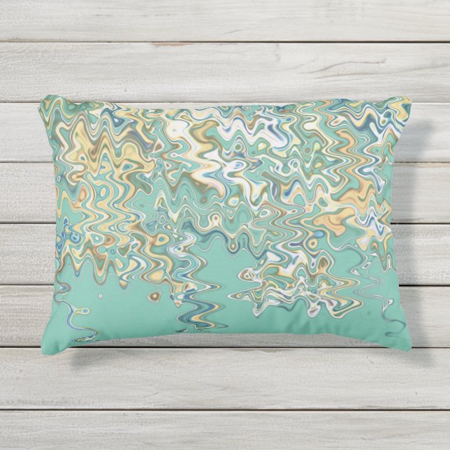 Cojín De Exterior Patrón único de Moda turquesa (Anverso)