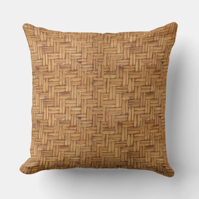Cojín De Exterior Patrón Wicker Tejido (Anverso)