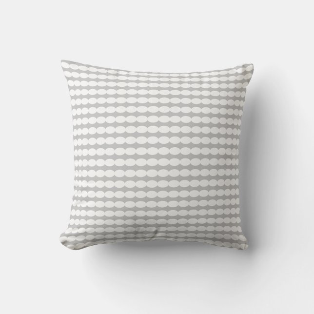 Cojín De Exterior Patrones de Perla Blanca Gris Gris Elegante Modern (Anverso)