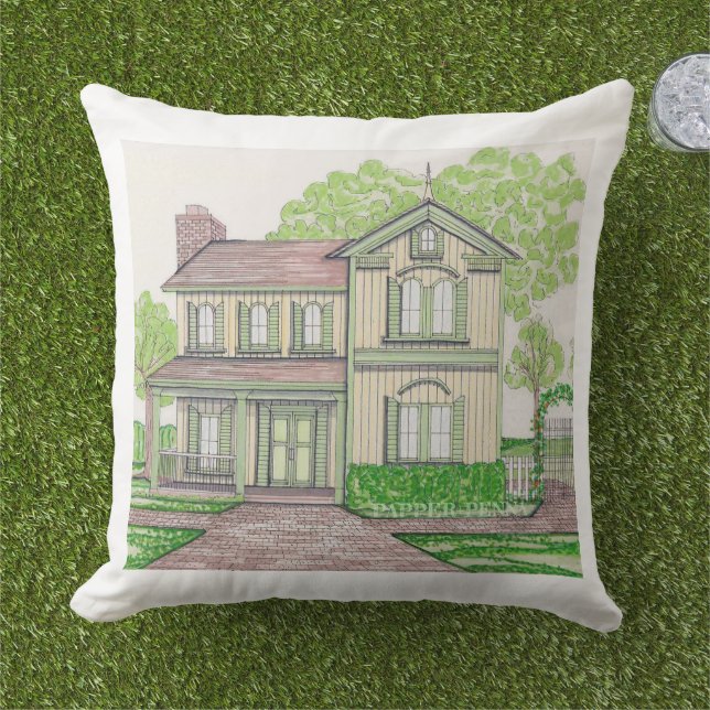 Cojín De Exterior Peach Farmhouse Pillow (Césped)