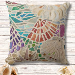 Cojín De Exterior Pebbles de las marismas<br><div class="desc">Añada esta almohada decorativa a su patio,  jardín o casa de playa. Se trata de un mosaico original de inspiración playera de cristal,  piedras y conchas. Mosaico original © Michele Davies</div>