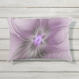 Cojín De Exterior Pequeña belleza moderna arte fractal gris mauve