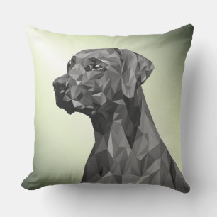 Cojín De Exterior Perro geométrico gris en verde