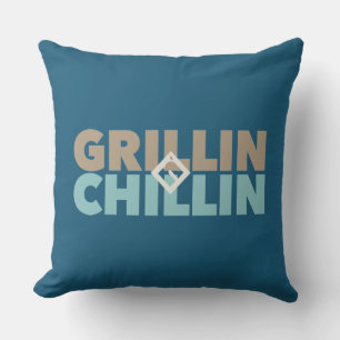 Cojín De Exterior Personalizada de Grillin' y Chillin