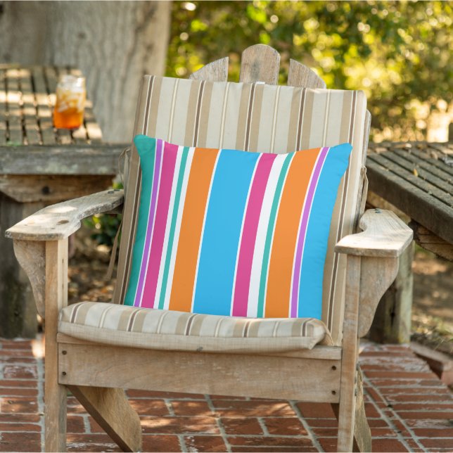 Cojín De Exterior Personalizado cielo azul Naranja rosa caliente fra (Silla)
